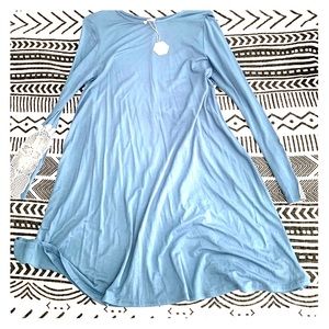 Baby Blue Lace Pinkblush LS Dress Small NWT